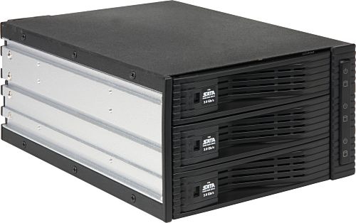 Wechselrahmen S-ATA-II Sharkoon, 3-fach, schwarz