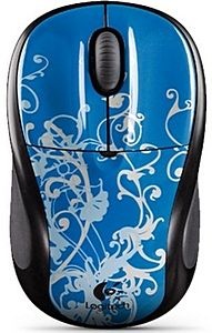 Maus Logitech Cordless Mouse M305 blaue Blumen