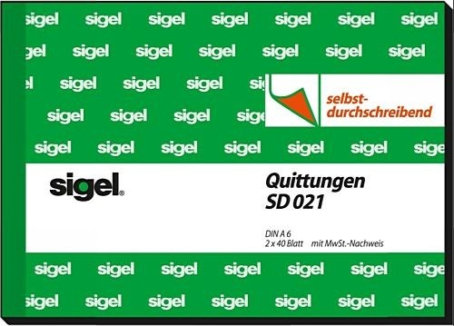 Quittung 2x40 Blatt A6 quer, mit MwSt.-Nachweis SD