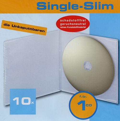 CD-H�lle Slim-Case unzerbrechlich transparent, 1 VE=10 St�ck
