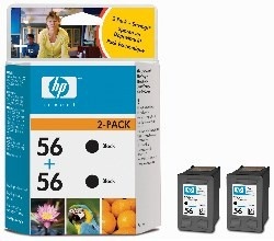 Tinte HP C9502AE schwarz f�r DJ5550 No. 56-Doppelpack