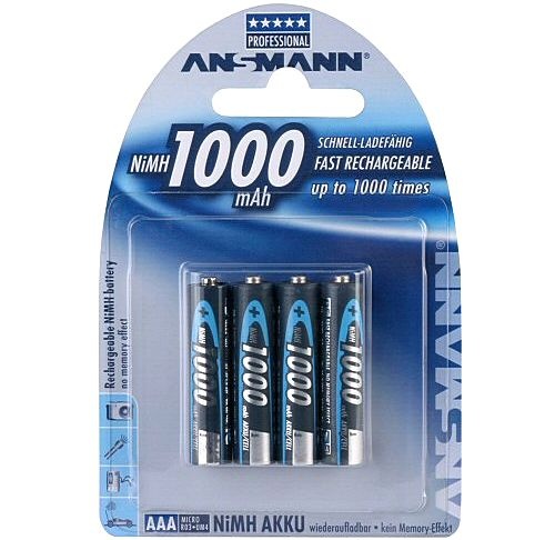 Akku R3 AAA 4er Pack 1000 mAh, Ansmann Blister (**