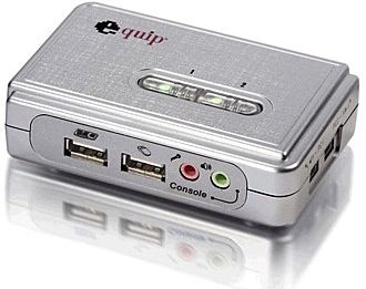 Tastatur-Maus-Monitor-Switch 2:1 KVM mit Kabelset USB