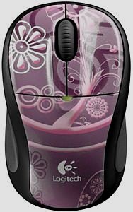 Maus Logitech Cordless Mouse M305 violette Blumen