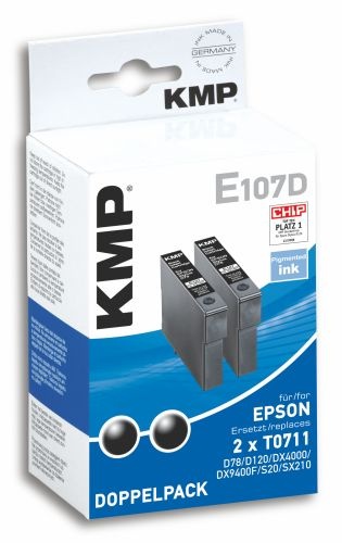 Tinte Epson Stylus D78 kompatibel KMP E107 Doppelpack