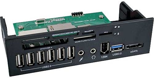 Frontpanel-Kit mit Reader USB 2.0/3.0, eSATA und Firewire