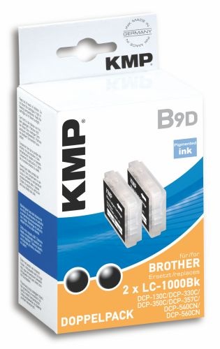 Tinte Brother LC1000-bk DoublePACK kompatibel KMP B9D