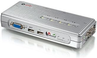 Tastatur-Maus-Monitor-Switch 4:1 KVM mit Kabelset USB, equip