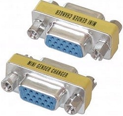 Mini Gender Changer 15polig VGA Buchse-Buchse