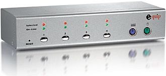Tastatur-Maus-Monitor-Switch 4:1 KVM ohne Kabelset PS/2