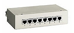 Patch-Panel 8-Port f�r Wand- oder Tischmontage KAT 6