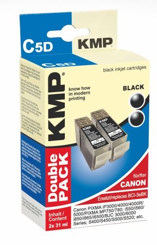 Tinte Canon BCI-3bk kompatibel KMP Doppelpack C5D