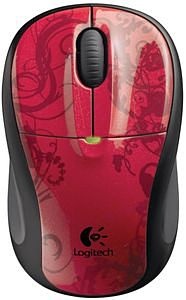 Maus Logitech Cordless Mouse M305 rote Blumen