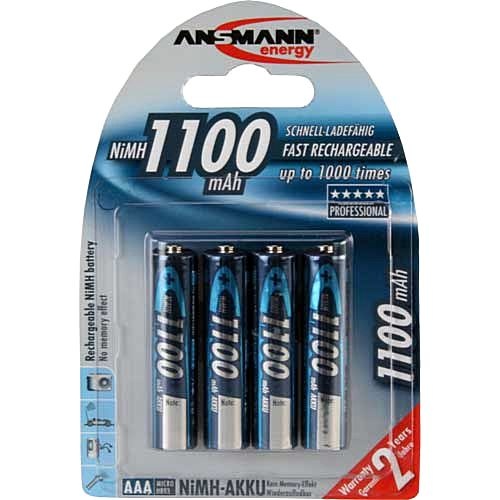 Akku R3 AAA 4er Pack 1100 mAh, Ansmann Blister (**