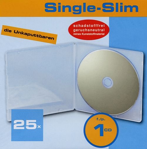 CD-H�lle Slim-Case unzerbrechlich transparent, 1 VE=25 St�ck
