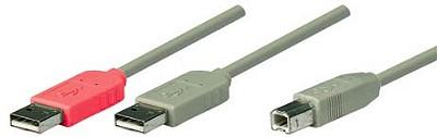 USB-Y-KABEL 1m 2*A an 1*mini-B