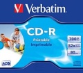 CD-R VERBATIM 700 MB bedruckbar Jewel Case EINZEL