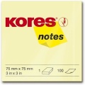 Haftnotiz 75x75 mm 100 Blatt gelb KORES N46075