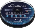 Blu-Ray-Disk BD-R 25 GB 6x Mediarange 10er Cake bedruckbar