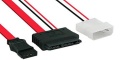 SATA-Adapterkabel Micro SATA 16pol.(7+7+2) auf SATA & Strom