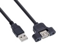 USB-Kabel 2.0 A-Stecker an B-Buchse zum Einbau 0,6m lang