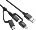USB-Kabel Lightning 3-in-1 Apple Schwarz/Alu ca. 1,5m