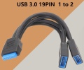 USB-Adapterkabel, Splitter 1 auf 2 19/20 Pin USB 3.0 Y-Kabel