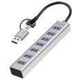 USB-Hub (USB 3.0) Type-C/A an 7x USB-A