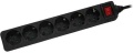 Steckdosenleiste  6-fach schwarz mit Schalter 5m Kabel