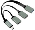 USB-Hub (USB 3.1) Kabel mit USB-C Stecker an 3x USB-A Buchse