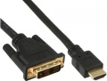 Monitor-Kabel HDMI-DVI S-S 5m Schwarz, vergoldet