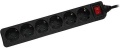 Steckdosenleiste  6-fach mit Schalter schwarz 3m Kabel