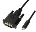 USB-Kabel C an DVI 3m Logilink Schwarz
