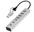 USB-Hub (USB 3.0) Type-C/A an 4x USB-A, 3x USB-C