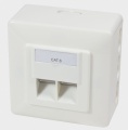 TP-Aufputzdose KAT6 2*RJ45 40° Logilink NP0006