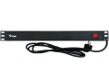 Steckdosenleiste 1 HE r&uuml;ckseitig 8x Schuko mit Schalter