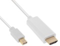 Monitor-Kabel mDP-HDMI 1.5m S-S Weiss, 4K2K