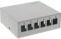 Patch-Panel-Dose 6x Keystone RJ45 Metall, lichtgrau RAL7035