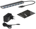 USB-Hub (USB 3.0) USB-A Stecker an 7x USB-A Buchse aktiv