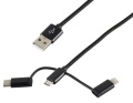 USB-Kabel Lightning 3-in-1 für Apple Nylon 1m Innovation