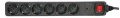 Steckdosenleiste  6-fach mit Schalter und ÜSS, 1.5m Schwarz