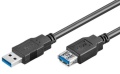 USB-Verl&auml;ngerung 3.0 A-A S-B 5.0m Goobay Schwarz