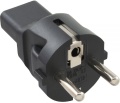 Adapter Schutzkontakt Stecker auf Kaltgeräte Kupplung