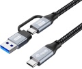 USB-Kabel 3.2 Gen 2x2 C-Stecker an A+C-Stecker 1m Schwarz