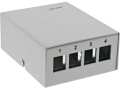 Patch-Panel-Dose 4x Keystone RJ45 Metall, lichtgrau RAL7035