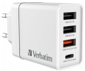 Ladegerät USB-Netzteil USB-C und 3xUSB-A PD QC Verbatim