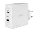 Ladegerät USB 1xC (PD), 1xA Ladeadapter 100W Weiß