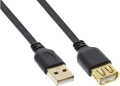 USB-Verlängerung 2.0 Flachkabel A-A S-B 1.5m vergoldet