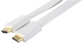 Monitor-Kabel HDMI-HDMI S-S  5m Weiß Flachkabel