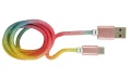 USB-Kabel A an C 1m Regenbogen Glitzer USB 2.0